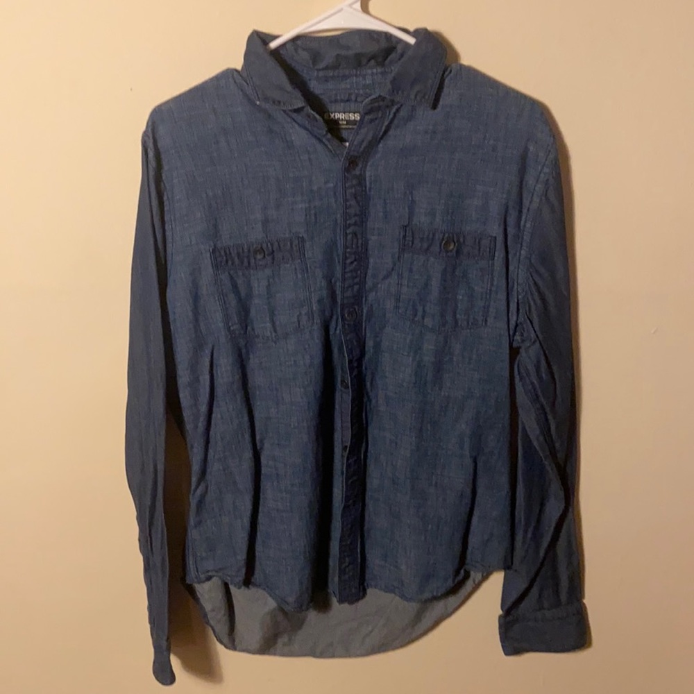 Express Dark Blue Button Up